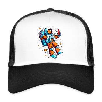 Mit Soda ins All - Trucker Cap - Weiß/Schwarz - Vorne