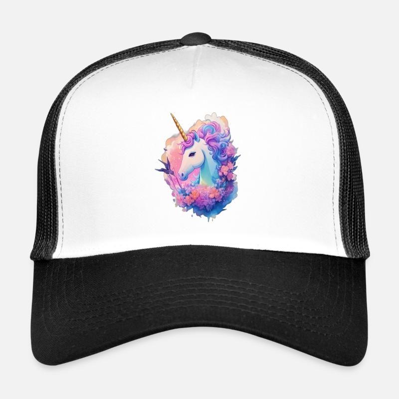 Fantasie geblümtes Einhorn Trucker Cap