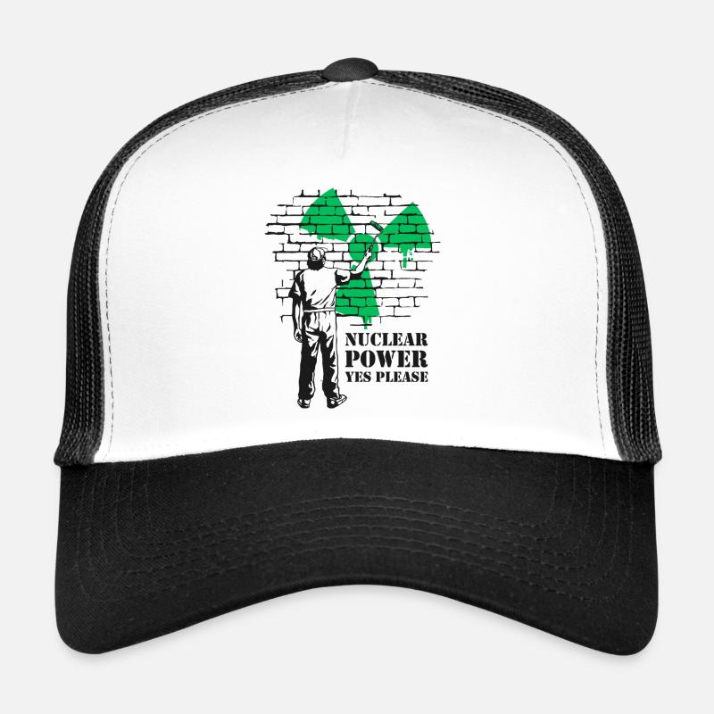 Nuclear Power Yes Please, Yes to Nuclear Energy - Trucker Cap - white/black