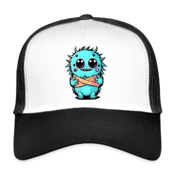 Mignon Blue Horror Zombie Comic Monster - Casquette trucker  - blanc/noir - Devant