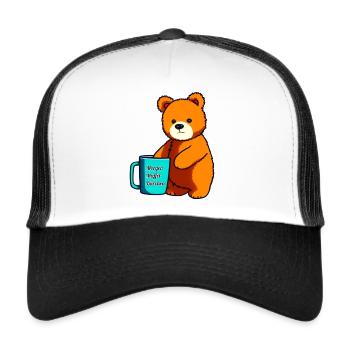 Sweet morning grouch bear with bad mood - Trucker Cap - white/black - Front