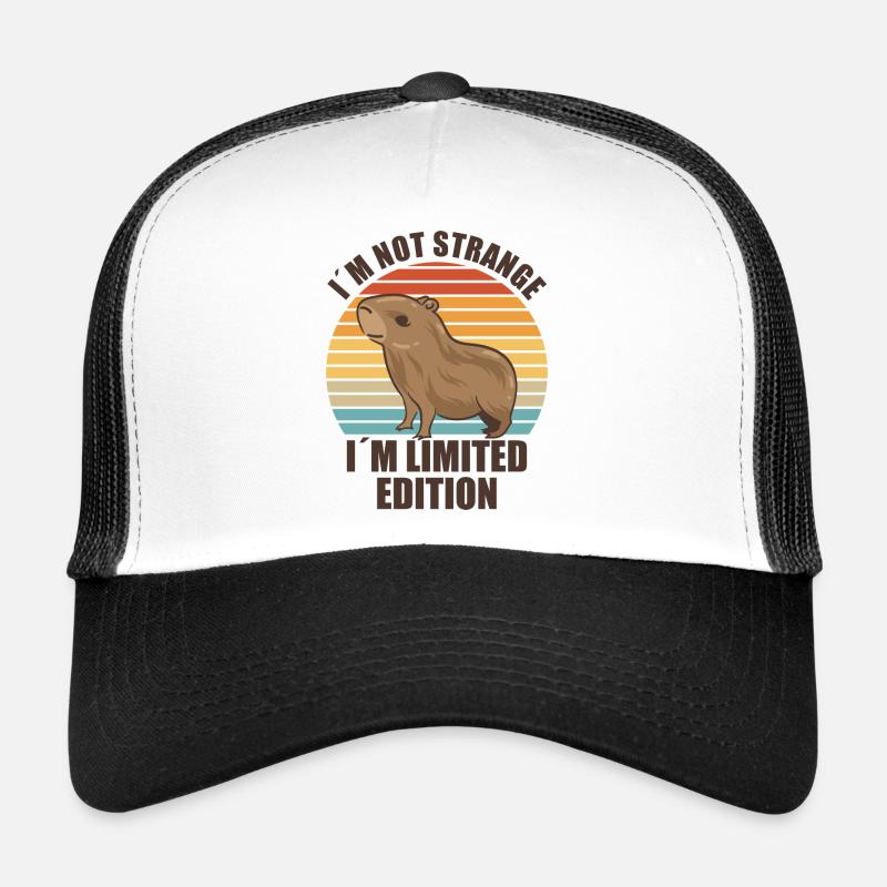 Capybara Zootier Design - Trucker Cap - Weiß/Schwarz