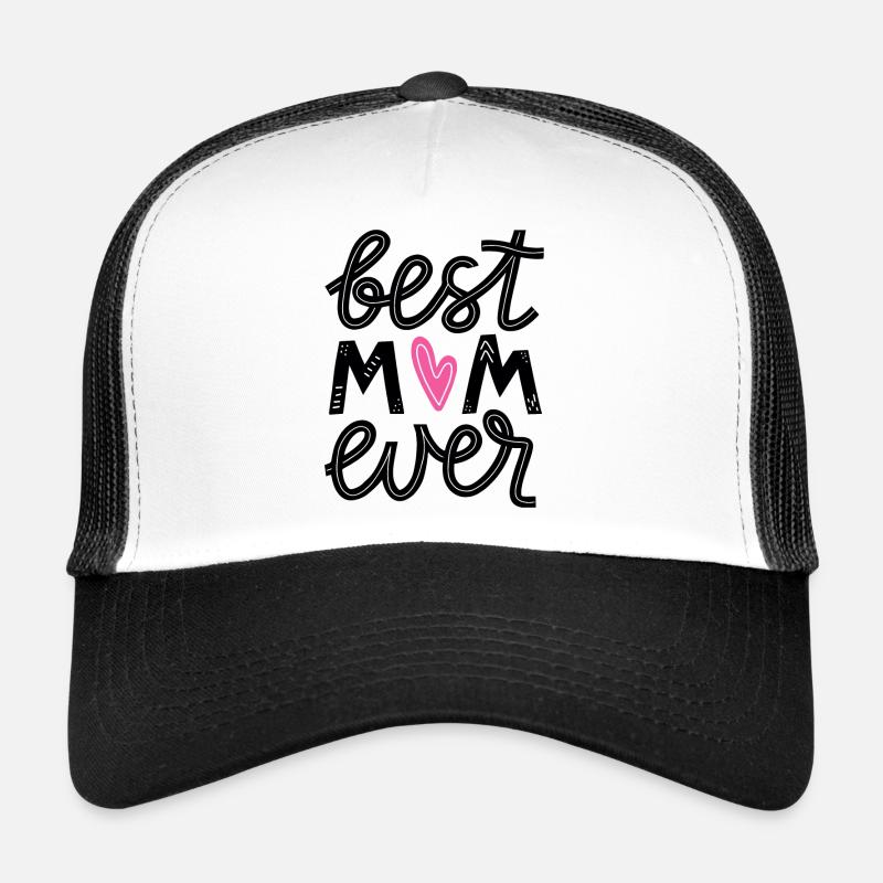 bestmomever - Casquette trucker  - blanc/noir