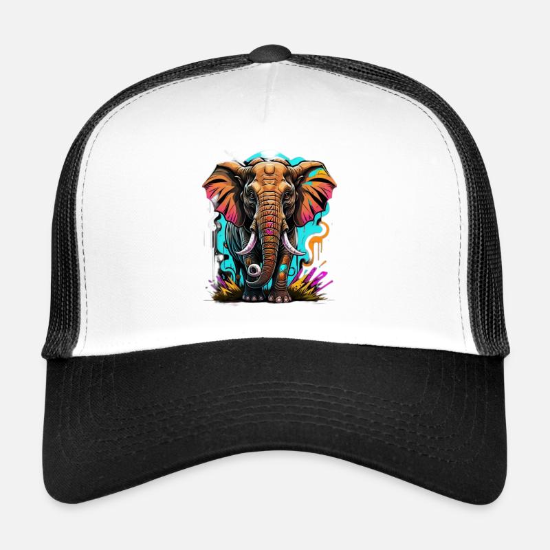 Graffiti éléphant Casquette trucker
