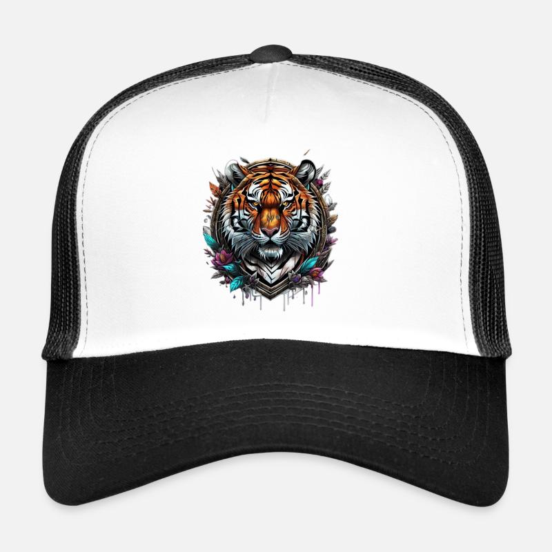 Graffiti Tiger - Trucker Cap - Weiß/Schwarz