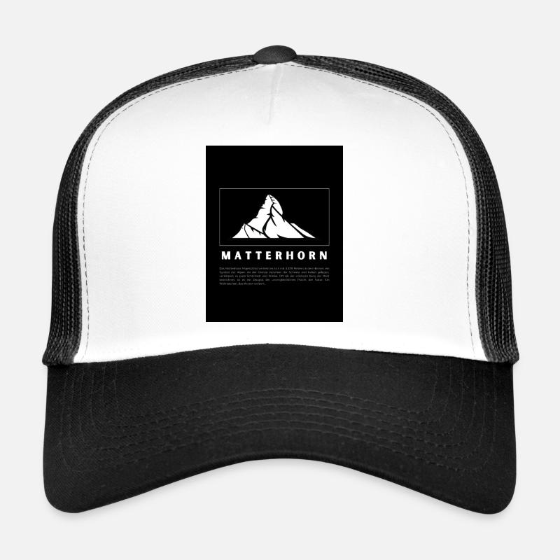 Alpine Majestät: Das Matterhorn - Trucker Cap - Weiß/Schwarz