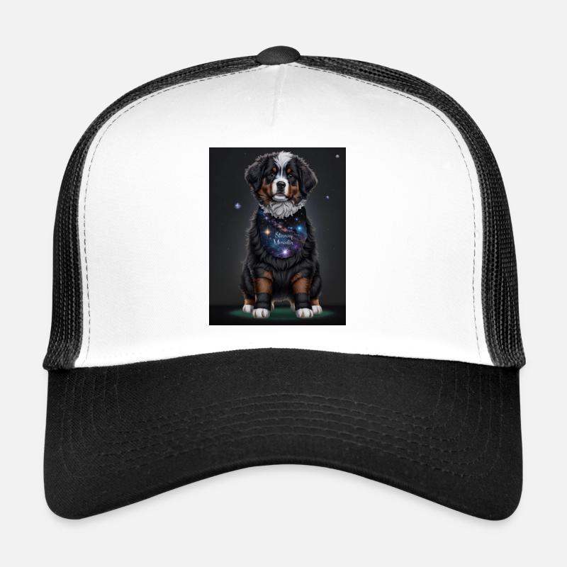 Chiot Bouvier Bernois - Casquette trucker  - blanc/noir