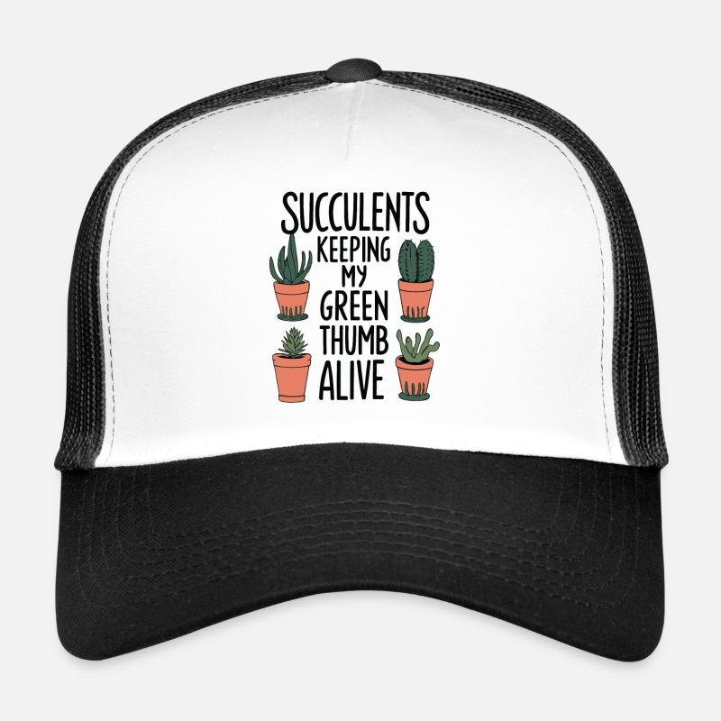 Sukkulenten Lustiger Spruch - Trucker Cap - Weiß/Schwarz