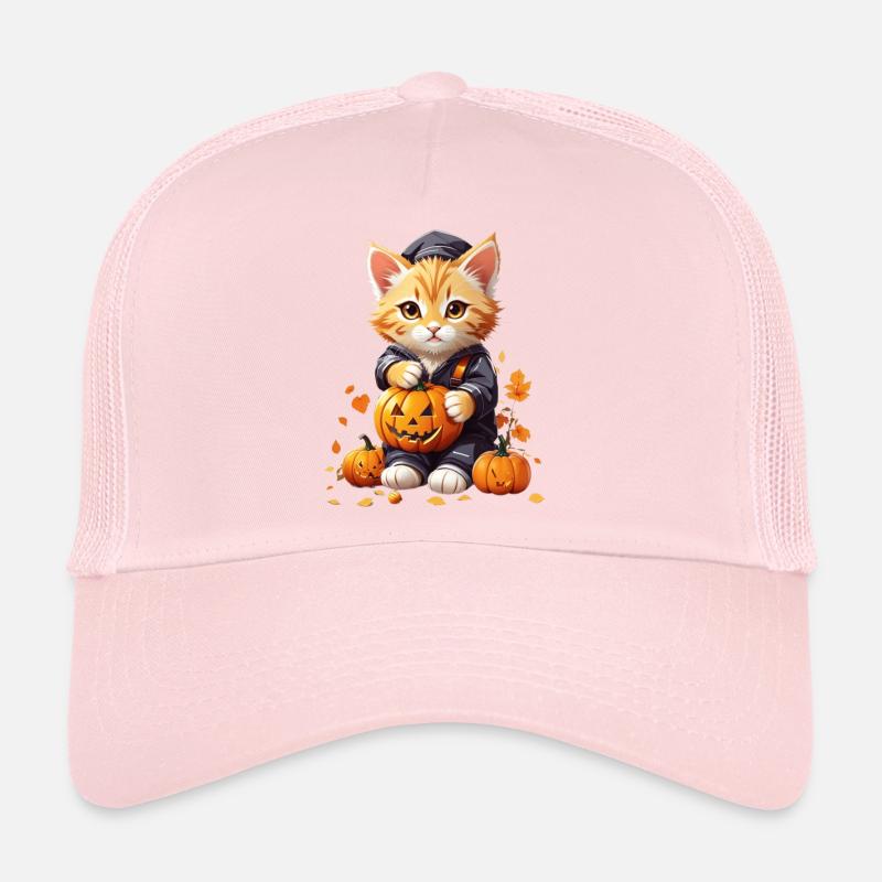 Chat mignon avec citrouille Casquette trucker 