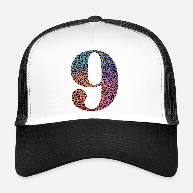 9. Geburtstag Leopard - Trucker Cap - Weiß/Schwarz
