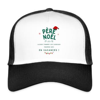 Père Noël laisse tomber les cadeaux - Casquette trucker  - blanc/noir - Devant