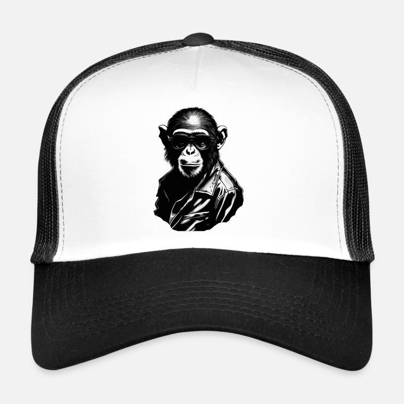 Monkey / Animal / Zoo / Chimpanzee / Wild / Comic Trucker Cap