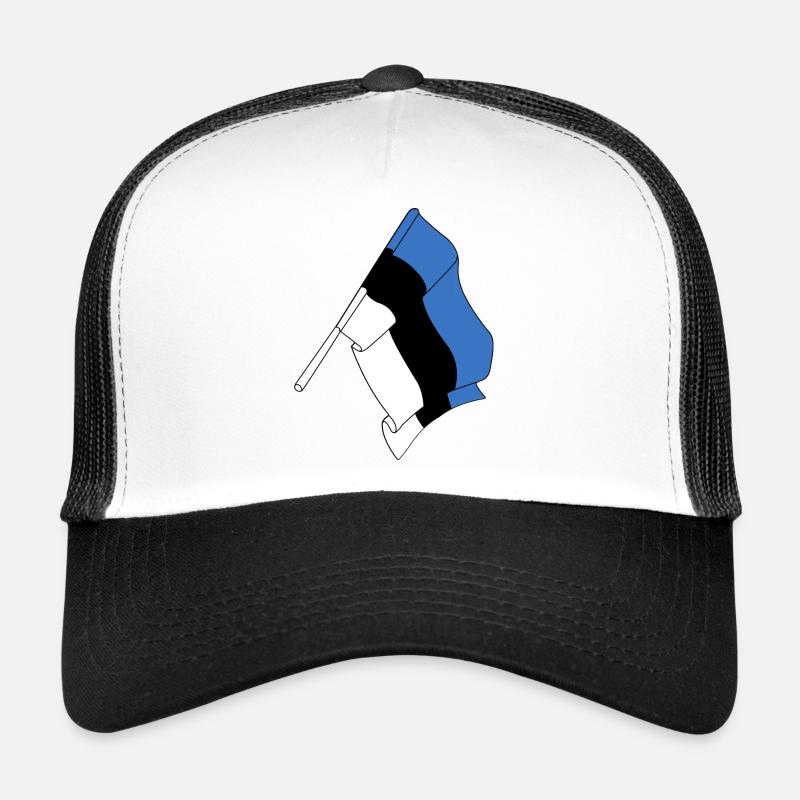 Flagge Estland - Trucker Cap - Weiß/Schwarz