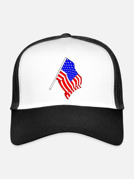 Flag of USA, Stars and stripes - Trucker Cap - white/black - Front