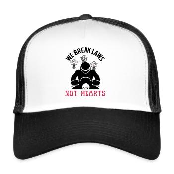 Nous enfreignons les lois, pas les cœurs - Casquette trucker  - blanc/noir - Devant