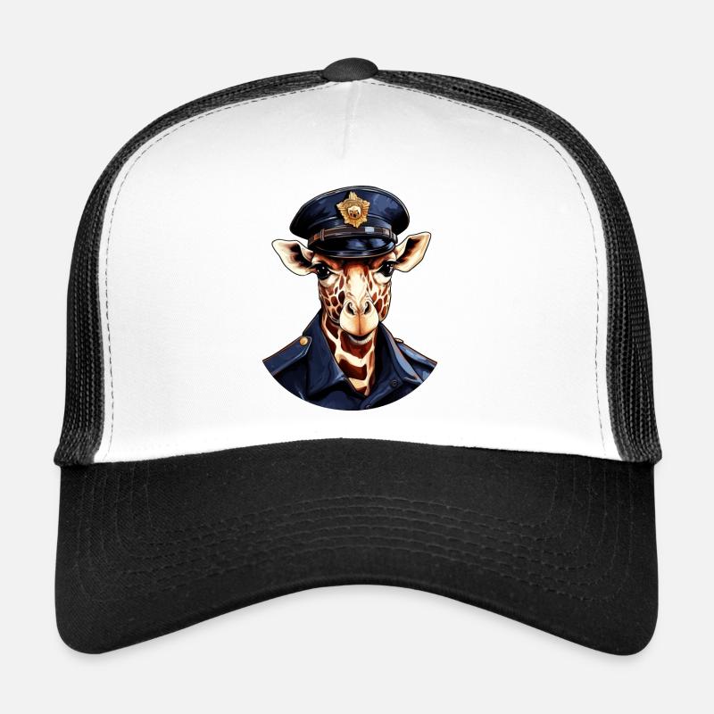 Giraffe Policeman Trucker Cap