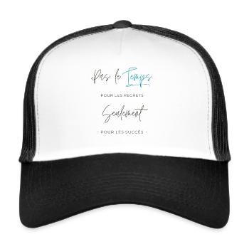 Pas le temps pour les regrets, seulement succès - Casquette trucker  - blanc/noir - Devant