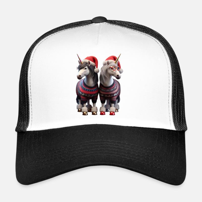 Licornes de Noël Pull de Noël moche Casquette trucker 