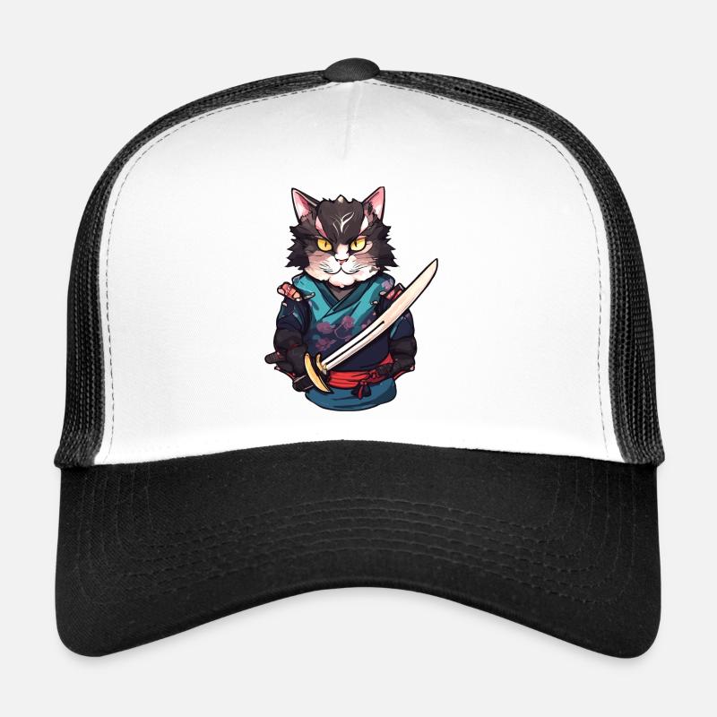 Chat samouraï #12 Casquette trucker 
