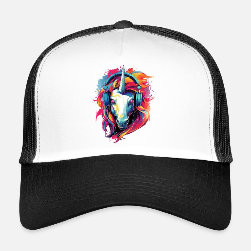 Einhorn mit Kopfhörer Musik Fabeltier Einhörner Trucker Cap