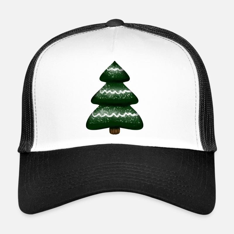 Weihnachtsbaum, Christbaum, Tannenbaum - Trucker Cap - Weiß/Schwarz