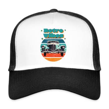 Retro Vibes Car - Trucker Cap - white/black - Front