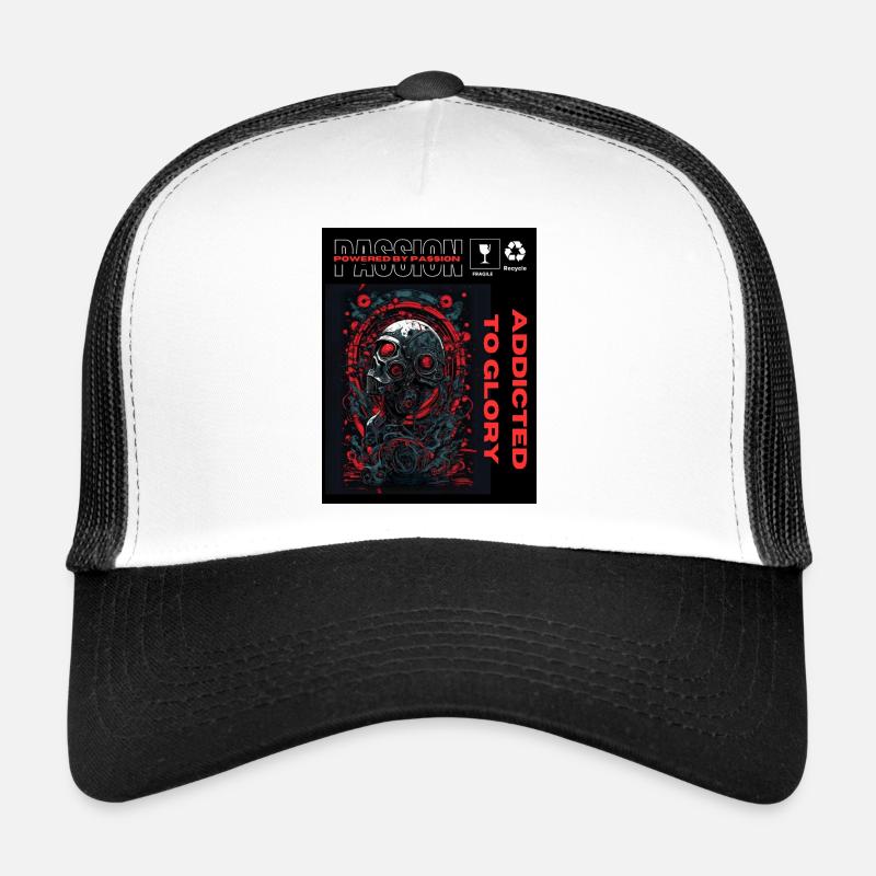 Propulsé par la passion, accro à la gloire - Casquette trucker  - blanc/noir