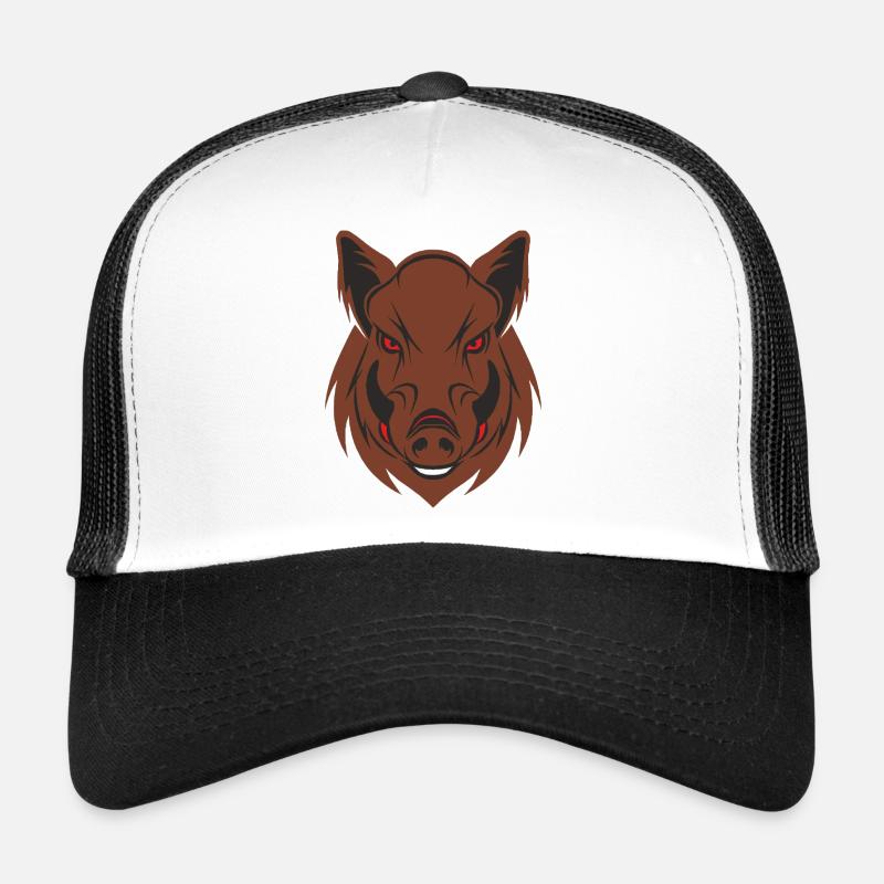 Brauner Kopf - Trucker Cap - Weiß/Schwarz