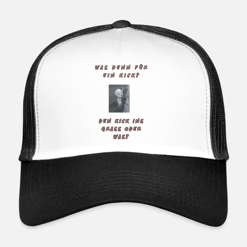 Was denn für ein Kick, den Kick ins Gras - Trucker Cap - Weiß/Schwarz