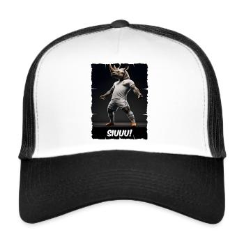 Siu Soccer Goal Celebration Outfit with Rhino - Trucker Cap - white/black - Front