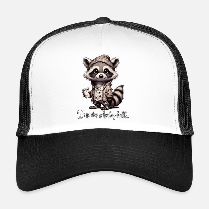 Montagsbär - Trucker Cap - Weiß/Schwarz
