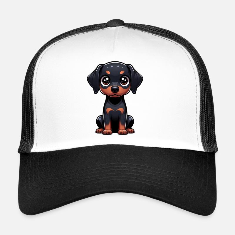 Digitale Illustration des niedlichen Dobermanns Trucker Cap