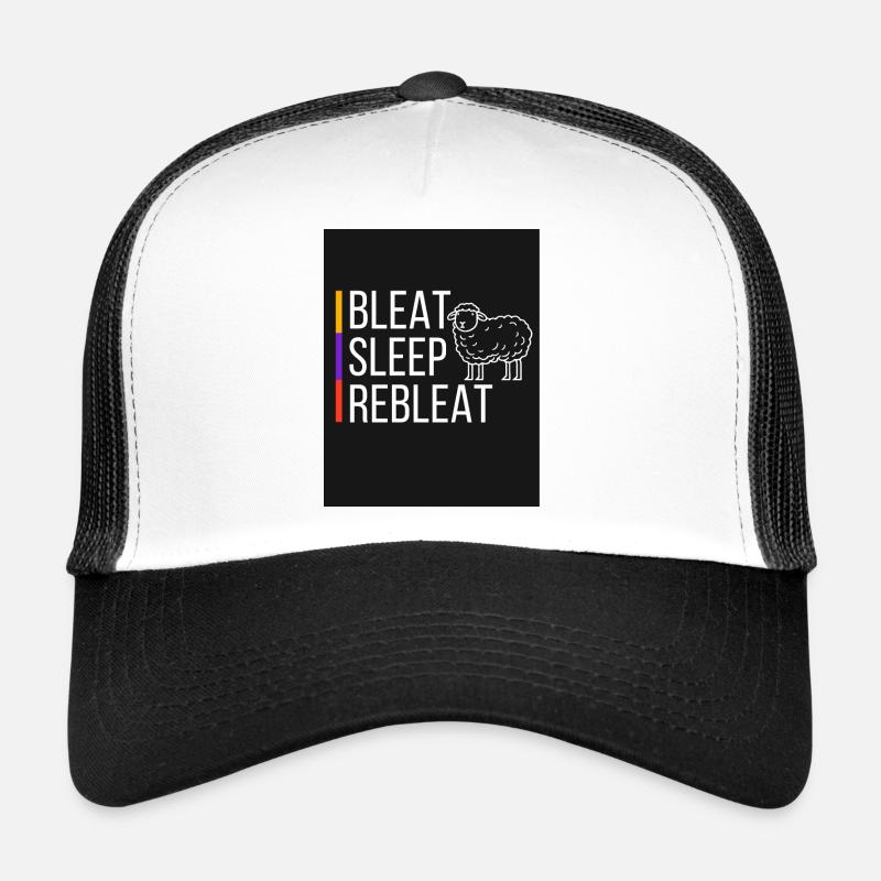 Bleat Sleep Rebleat - Trucker Cap - white/black