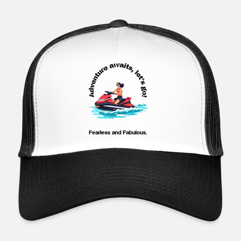 Vibrant Jet Ski Adventure Design - Trucker Cap - white/black