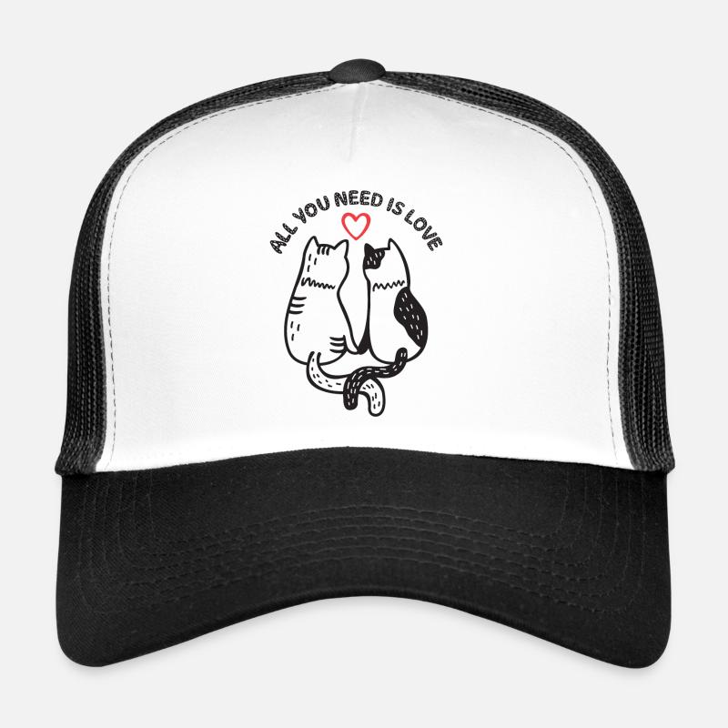 Chats - Tout ce dont vous avez besoin, c’est d’amour Casquette trucker 