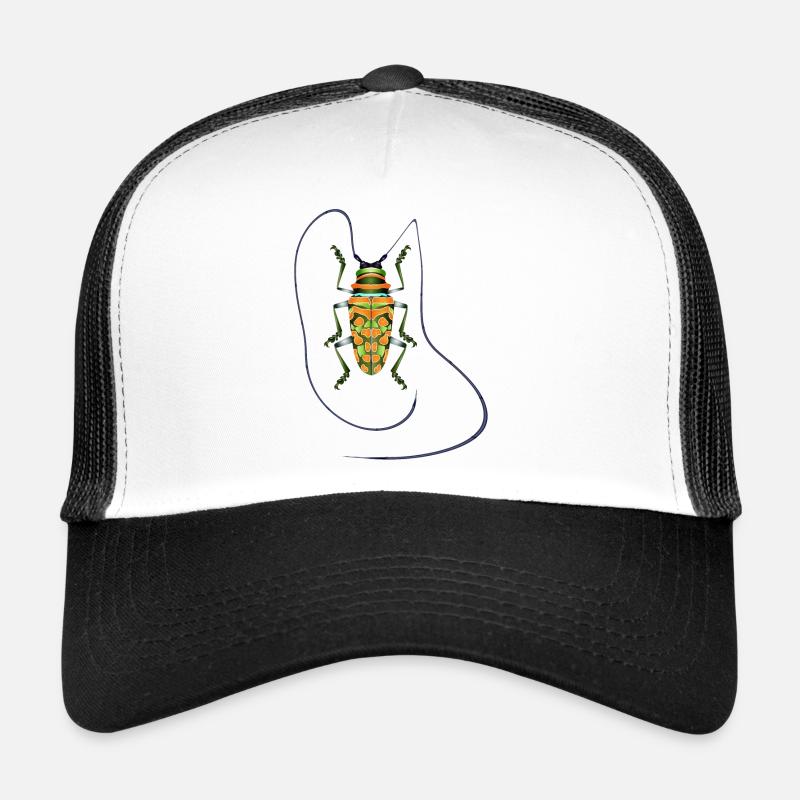 Sternotomis pulchra, espèce de coléoptère, insecte, orange, vert Casquette trucker 
