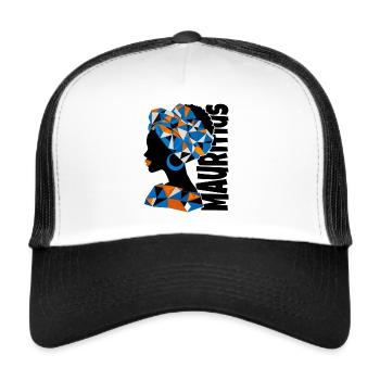 Mauritius Africa Keepsake Souvenir Gift - Trucker Cap - white/black - Front