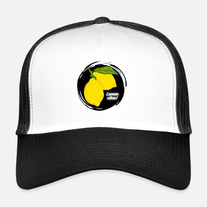 Zitrone Sommer Frucht - Trucker Cap - Weiß/Schwarz