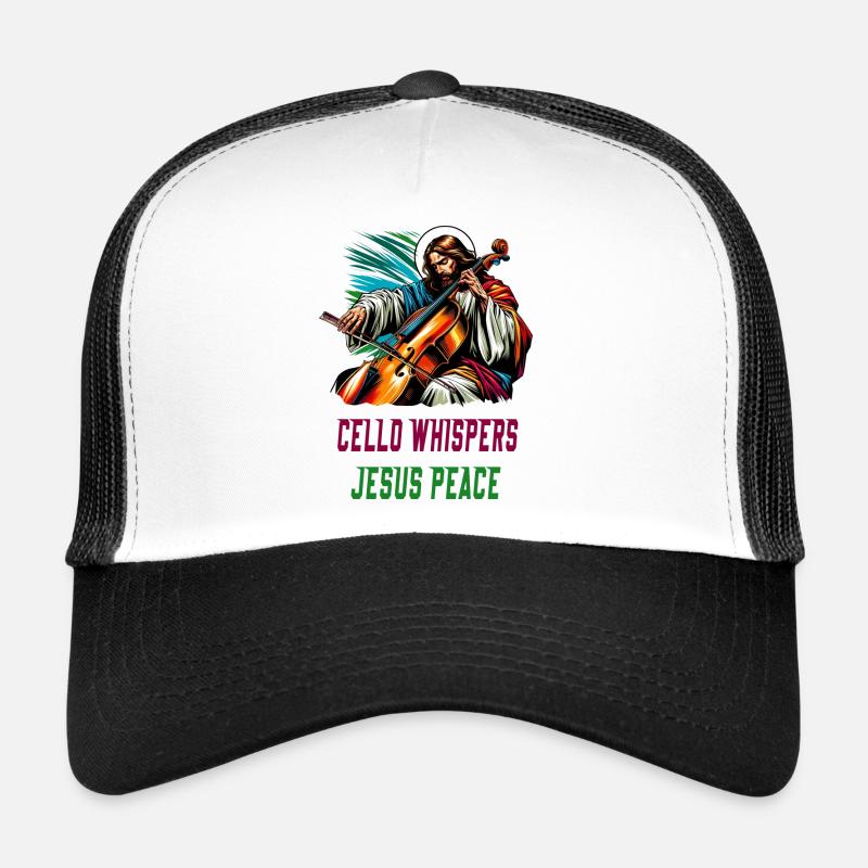 Cello whispers Jesus peace design Trucker Cap