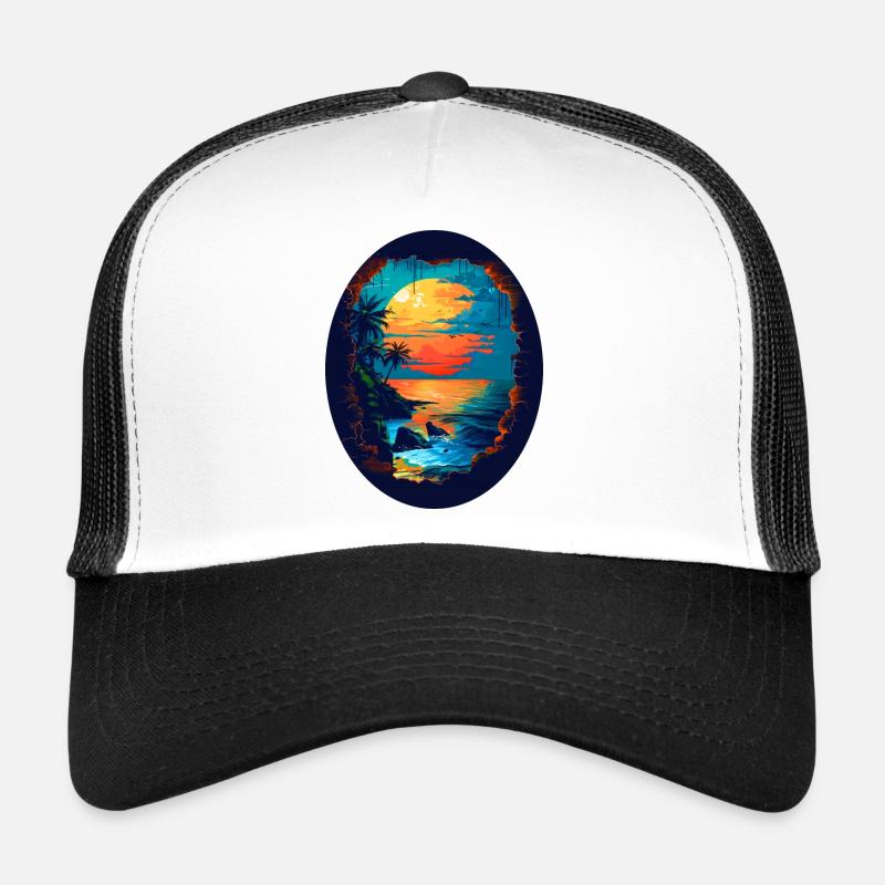 Caribbean flair - Trucker Cap - white/black