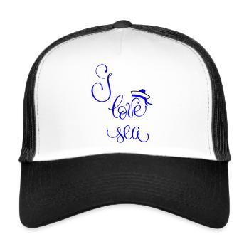 J’aime la mer - Casquette trucker  - blanc/noir - Devant