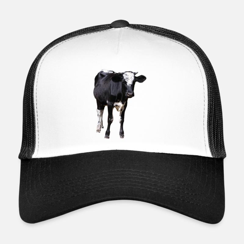 Drôle de vache noir et blanc cadeau fermier Casquette trucker 