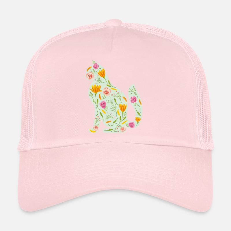 Chat floral Casquette trucker 