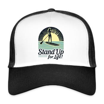 stand up paddling for life Stand-up paddler - Trucker Cap - white/black - Front