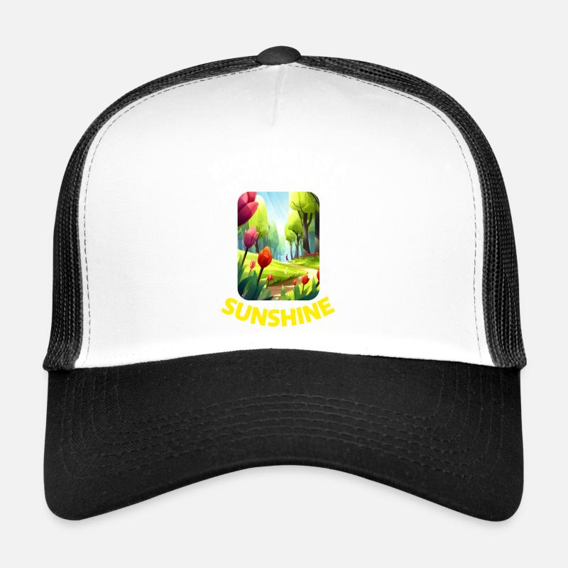 Everyday is a step closer to Sunshine - Trucker Cap - Weiß/Schwarz