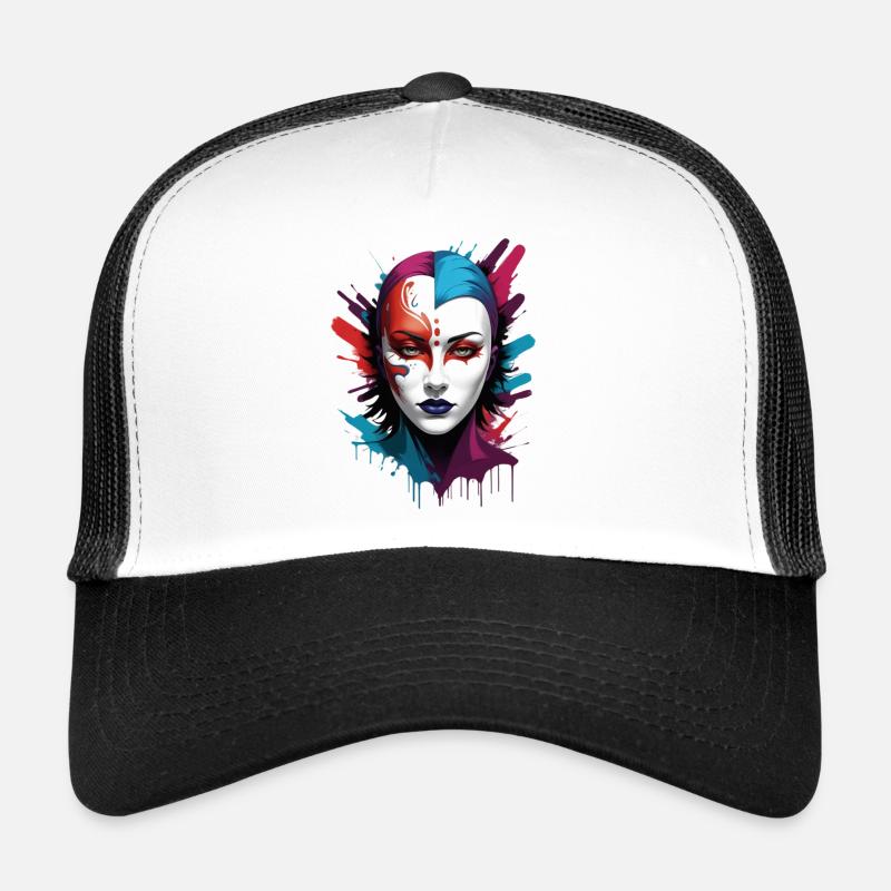 « Chromatic Chic : le porteur de masque coloré » Casquette trucker 