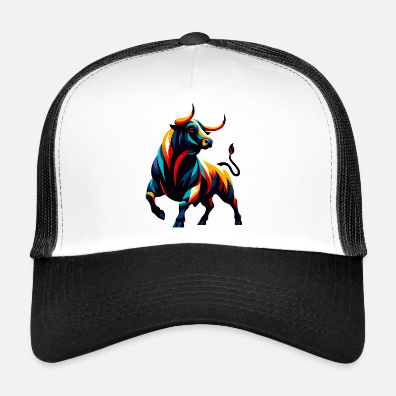 Taureau - Casquette trucker  - blanc/noir