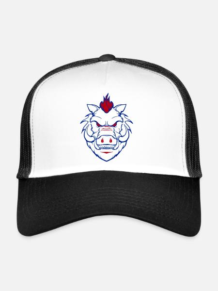 White boar - Trucker Cap - white/black