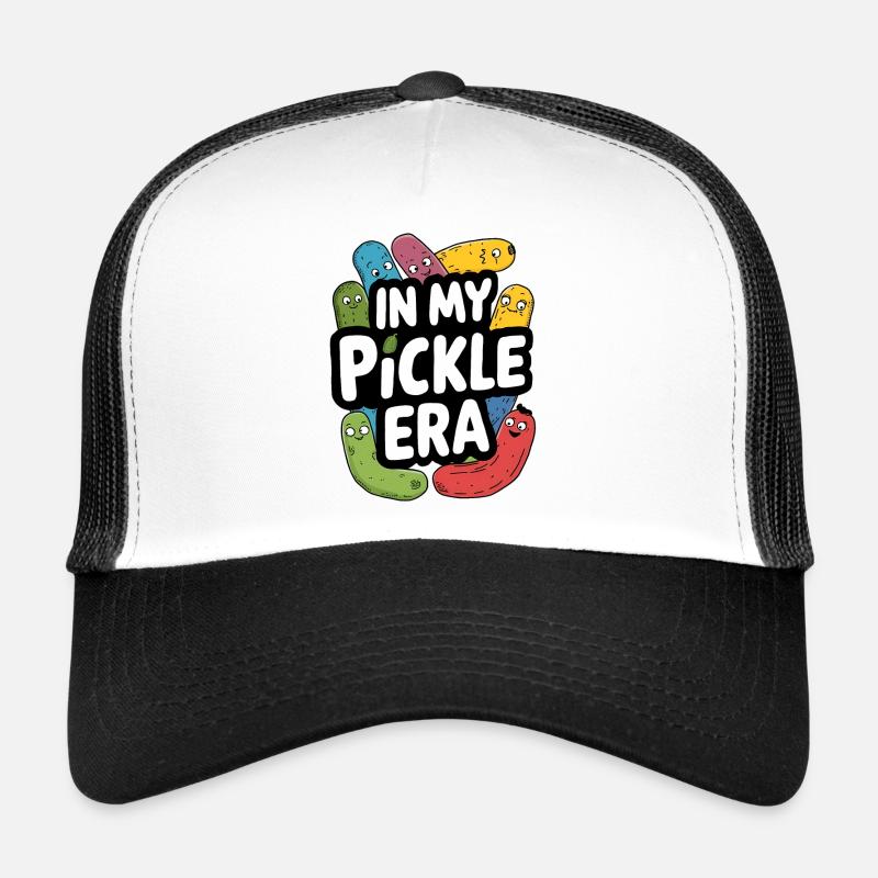 Lebendiges "In My Pickle Era" Fun Pickle Pun Design Trucker Cap