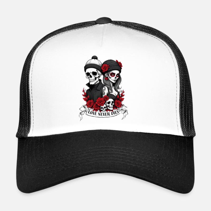 Love Never Dies - Trucker Cap - Weiß/Schwarz